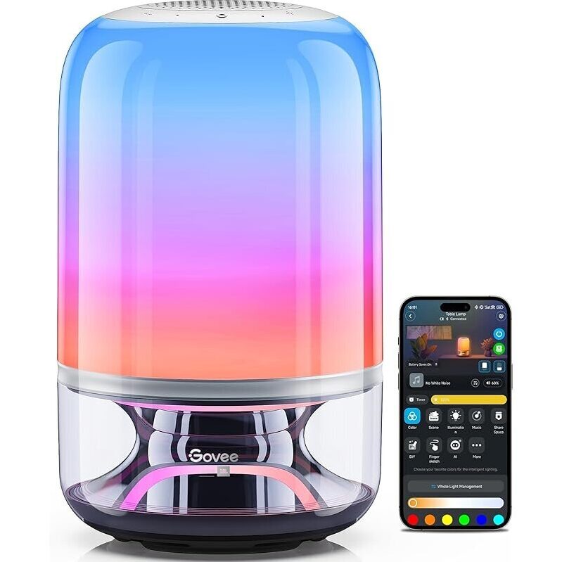 Govee Table Lamp 2 Pro x Sound by JBL - Cordless Table Lamp with JBL Sound