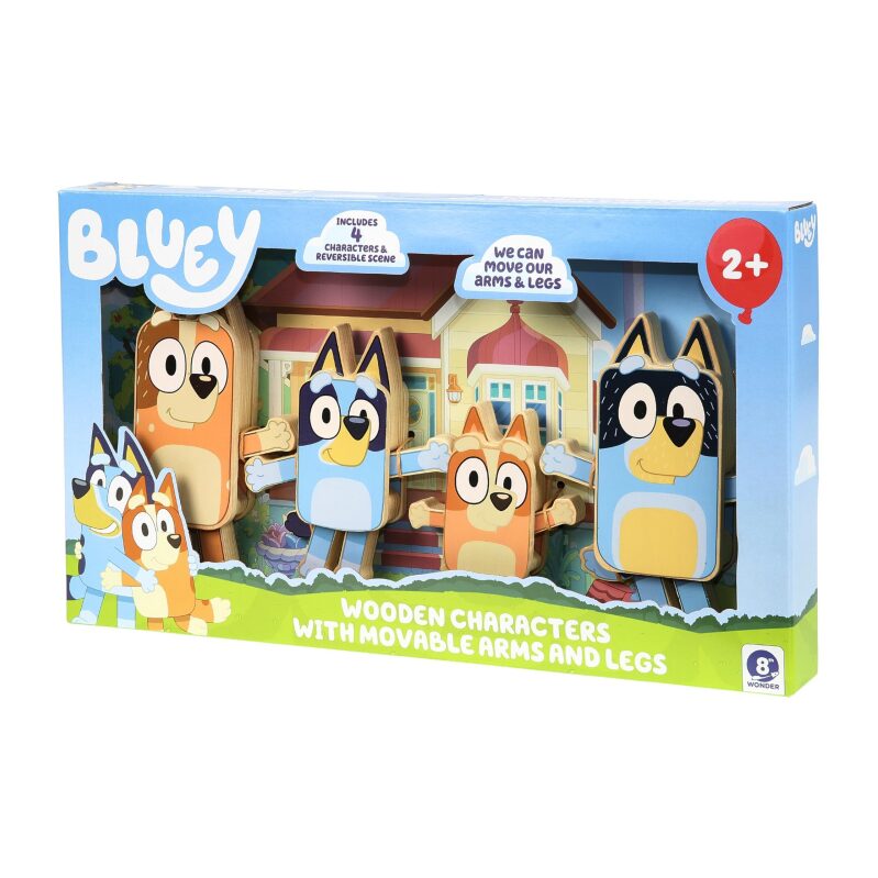Bluey Wooden Figures Set of 4 - Recreate Bluey Adventures