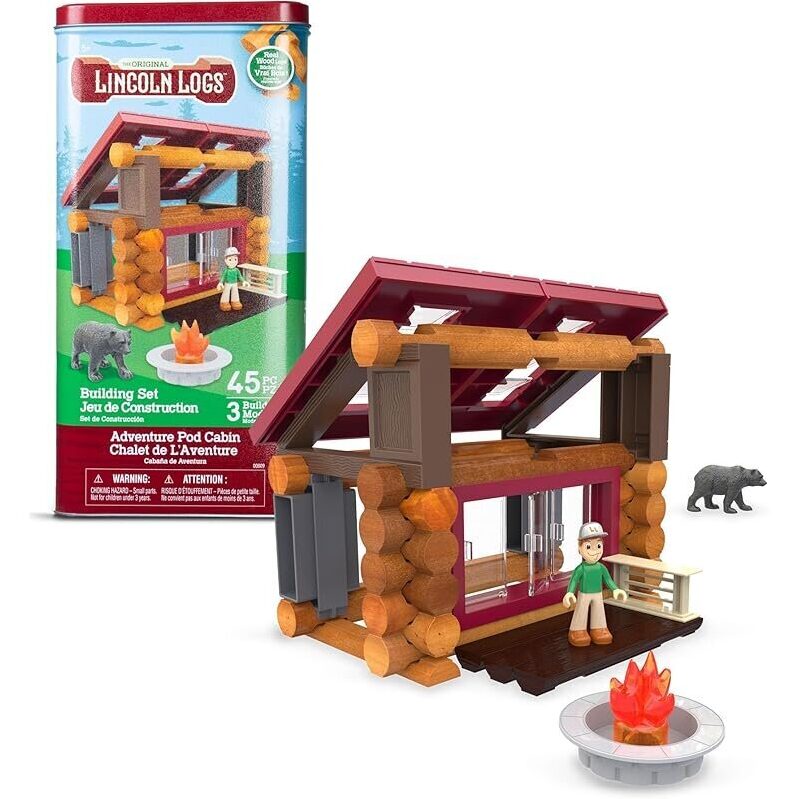 Lincoln Logs Adventure Pod Cabin Building Set - 41 Pieces