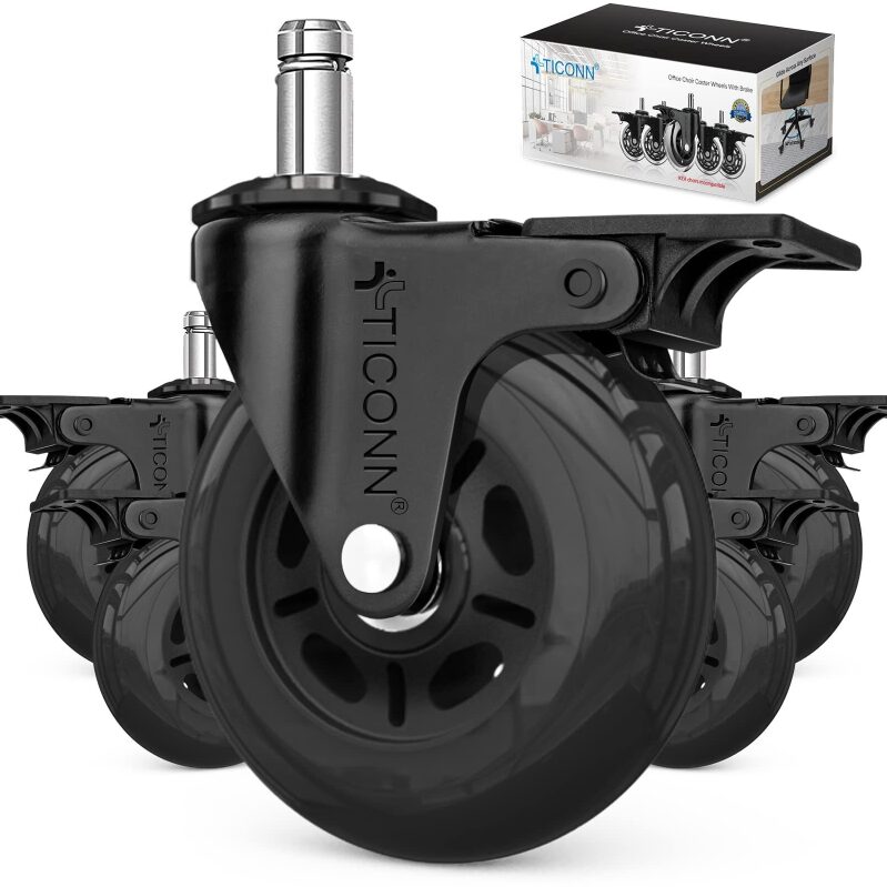 Upgrade Your Office Chair with Ticonn Caster Wheels - Set of 5