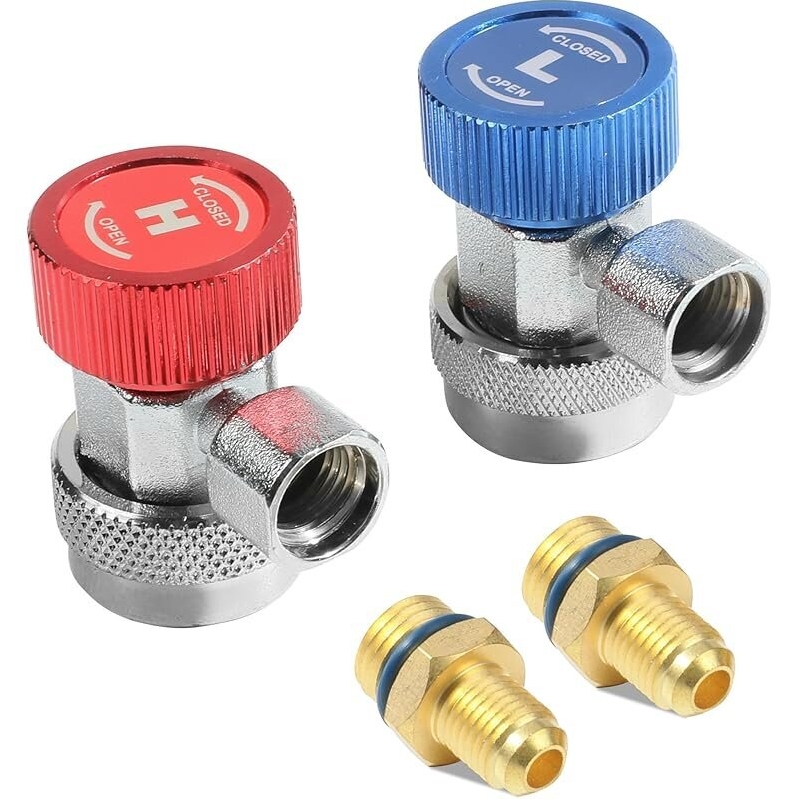 Durable Yakefly AC R134A Adapter Fittings 2-Pack - Ideal for Air Conditioning Repairs
