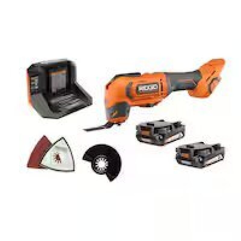 RIDGID 18V Cordless Oscillating Multi-Tool Kit w/2x 2.0 Ah Batteries - Precision Power Tool
