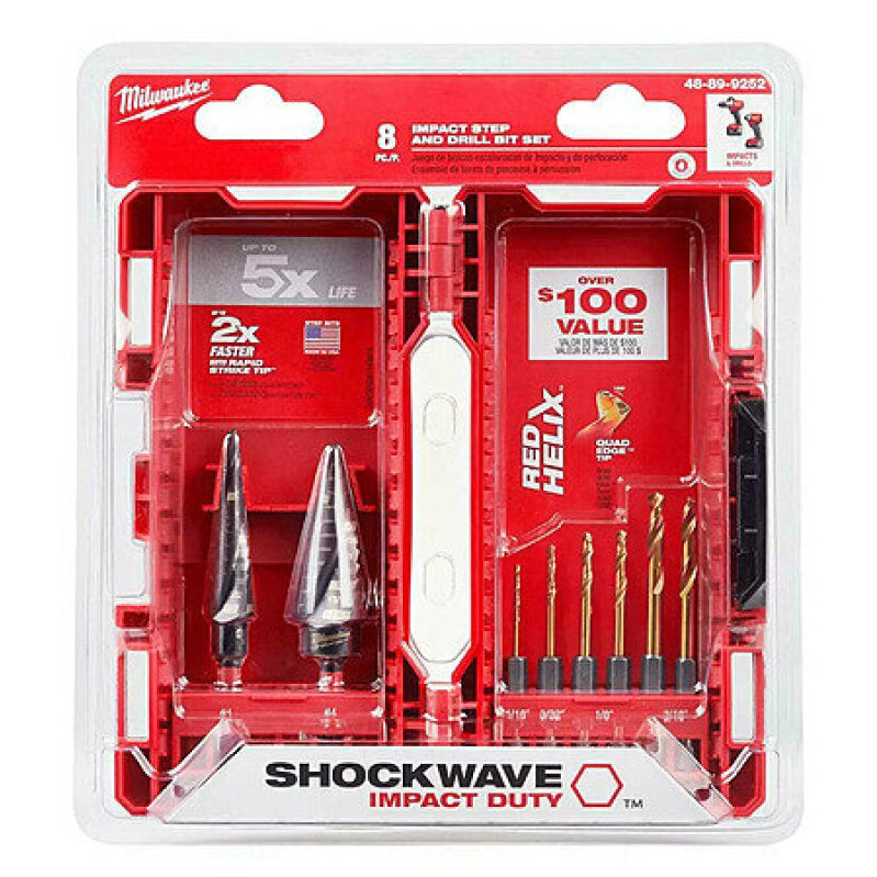 Milwaukee SHOCKWAVE Impact-Duty Titanium Step Bit Set (8-Piece) - High Performance