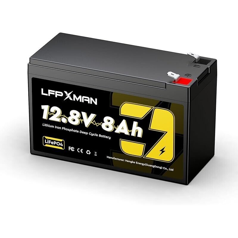12V 8Ah LiFePO4 Battery - Reliable Power Replacement for 12V 7Ah Lead Acid