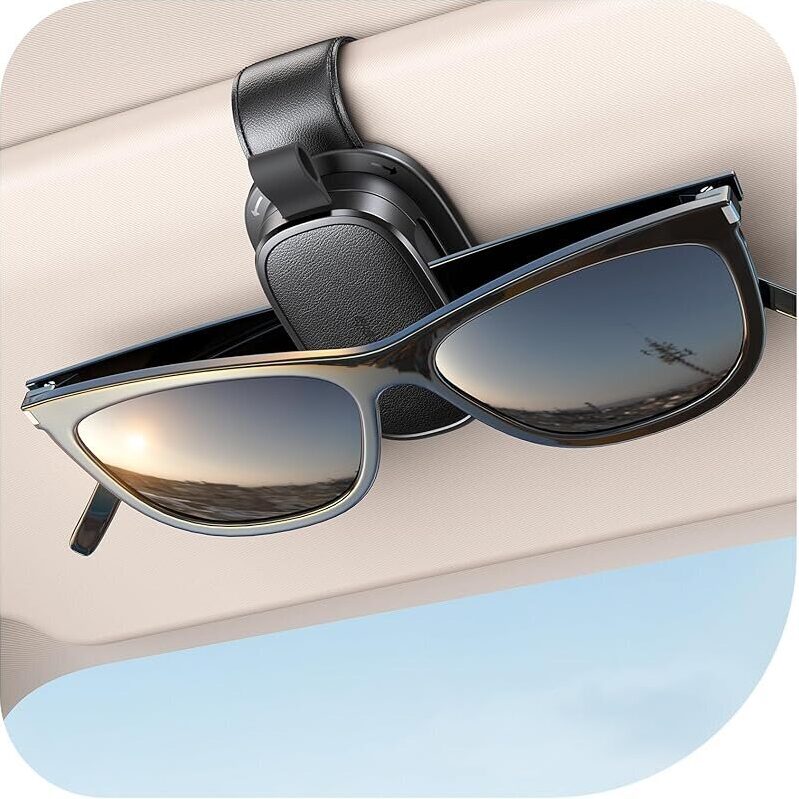 Chfeila 360-Degree Rotating Sunglass Holder for Car - One-Hand Operation