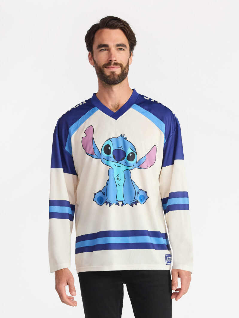 Island-Inspired Stitch Hockey Jersey for Men