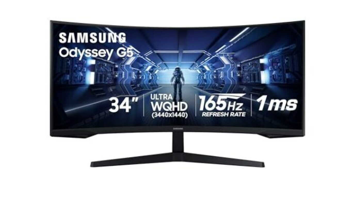 Samsung Odyssey G5 34' Ultra-Wide Gaming Monitor - WQHD 165Hz - Black