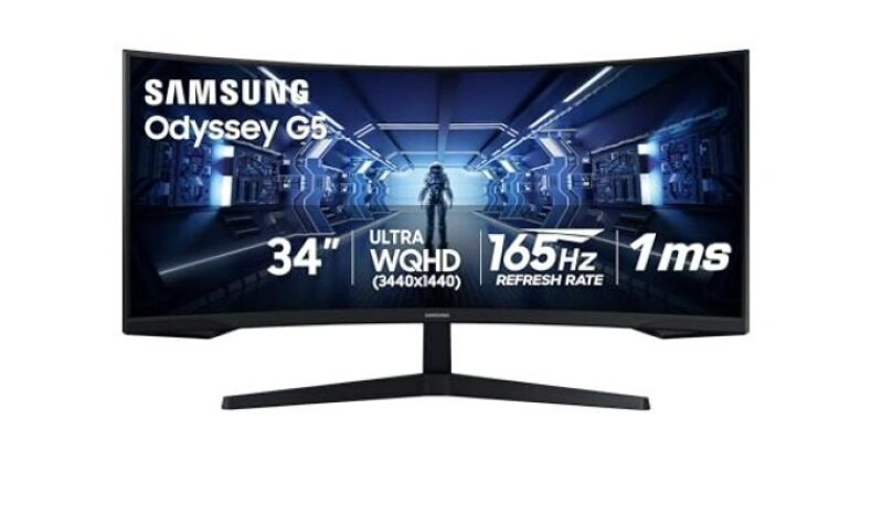Samsung Odyssey G5 34' Ultra-Wide Gaming Monitor - WQHD 165Hz - Black