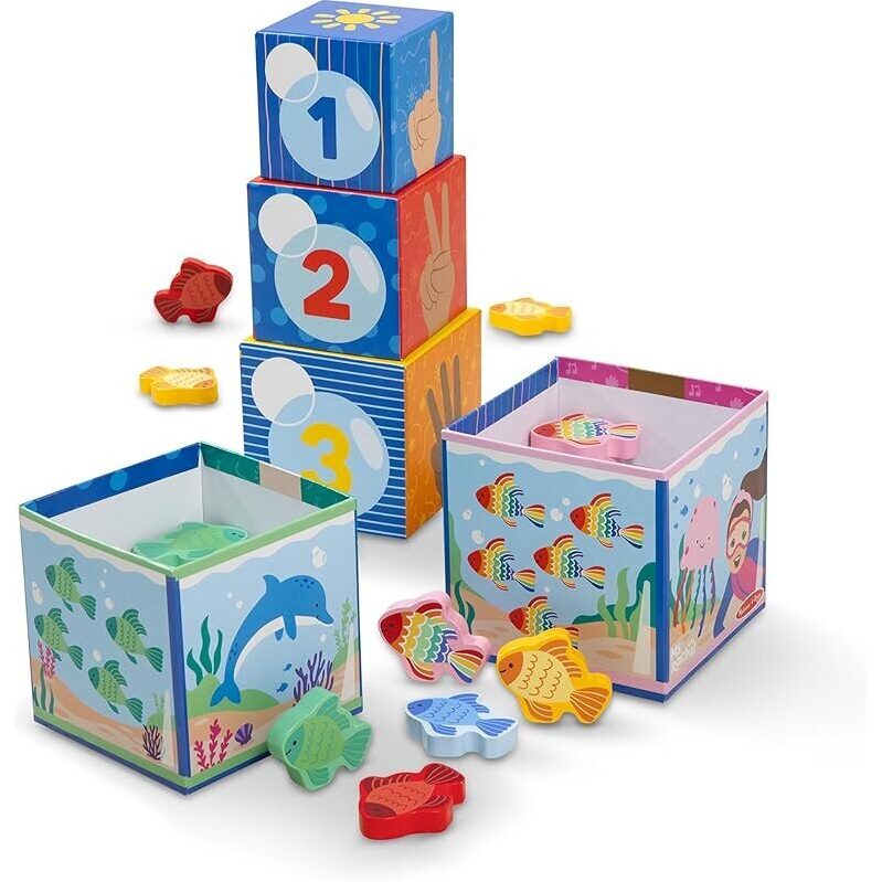 Melissa & Doug Ms. Rachel Sort and Count Nesting and Stacking Blocks - Educational Toy