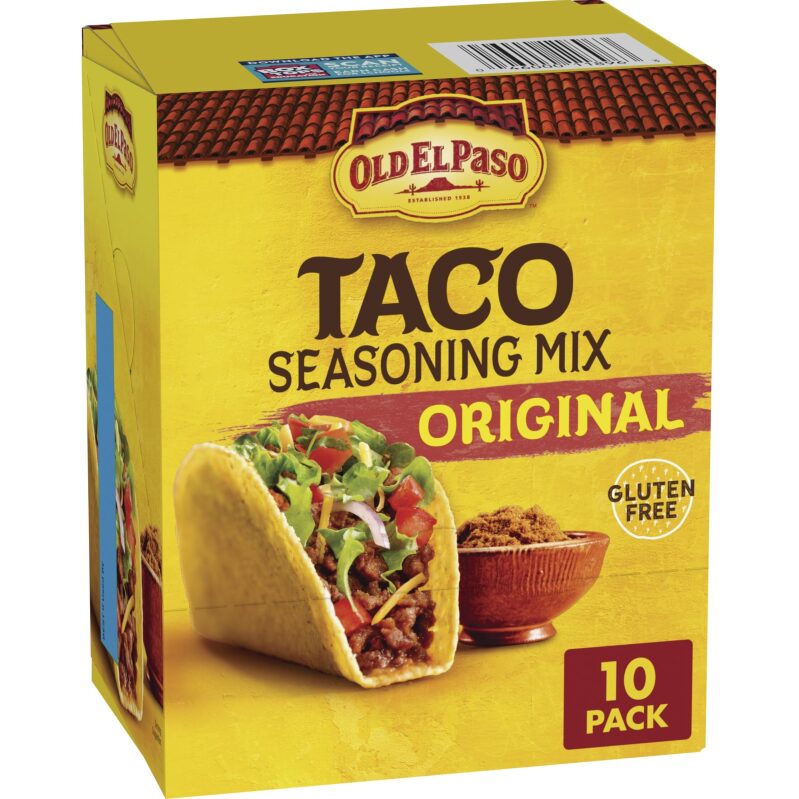 Old El Paso Original Taco Seasoning Mix, 10oz, 60pk - Versatile and Flavorful for Taco Night or Mexican Dishes