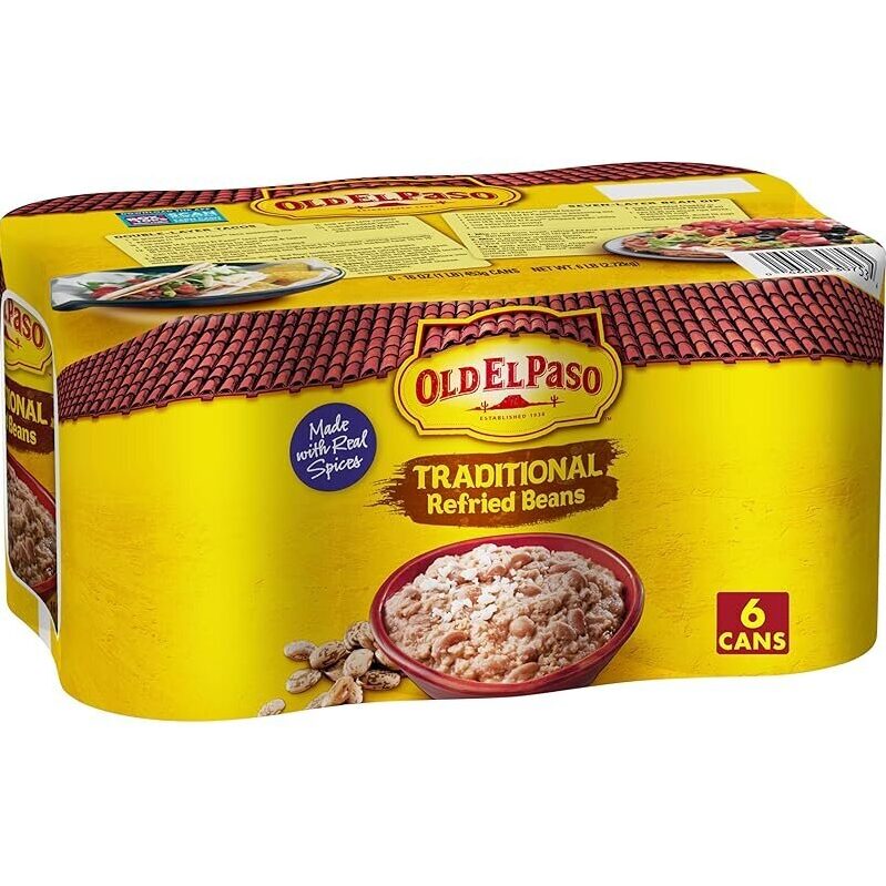 6-Pack Old El Paso Traditional Refried Beans - 96oz