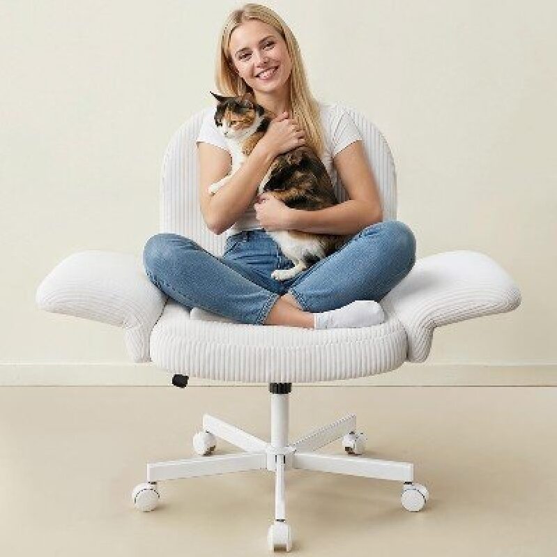 Vanity Chair with 6-Position Adjustable Armrests