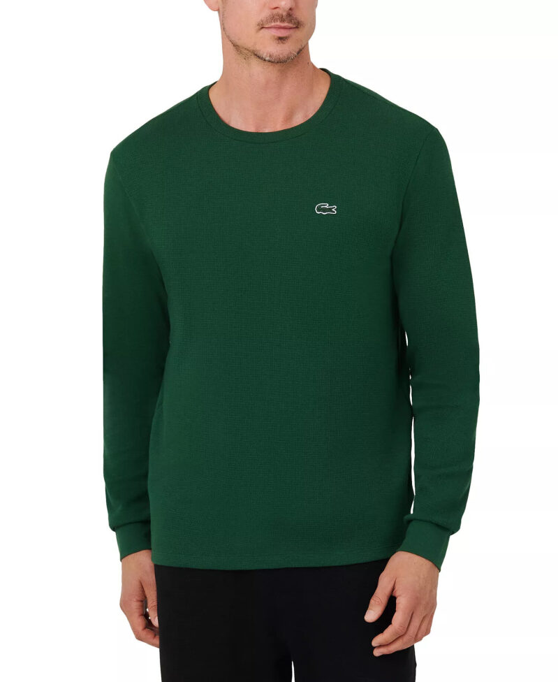 New Low Price: $22 LACOSTE French Crocodile Men's Waffle Long-Sleeve - Multi-Color Options