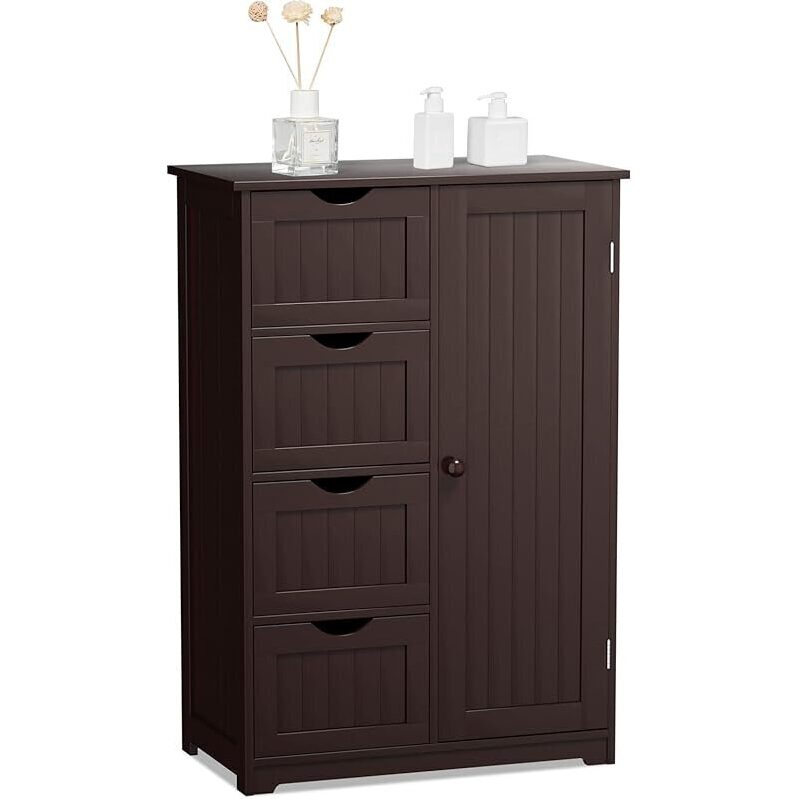 Versatile Wooden 4 Drawer Bathroom Cabinet Storage - Ideal for Home Organization