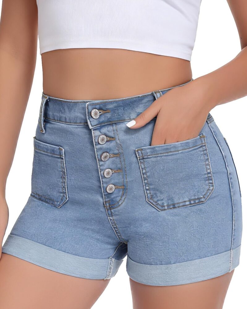 High Waisted Denim Jean Shorts - Affordable Summer Deal