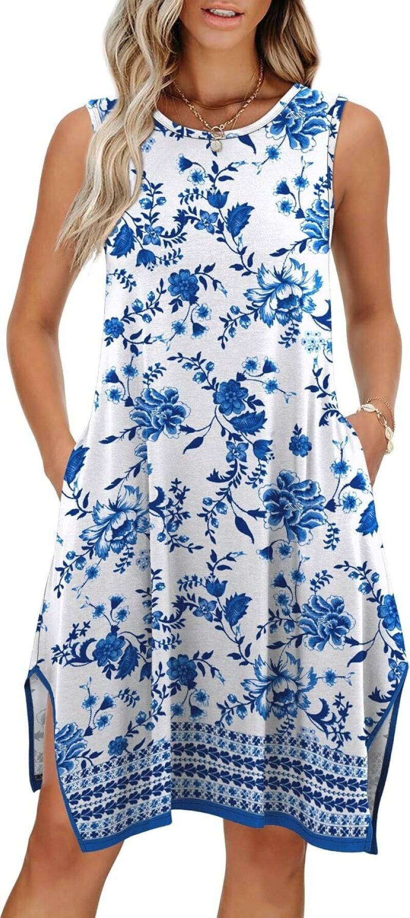 ANRABESS Women's Sleeveless Asymmetric Hem Beach Cover Up Dress - Save 25%