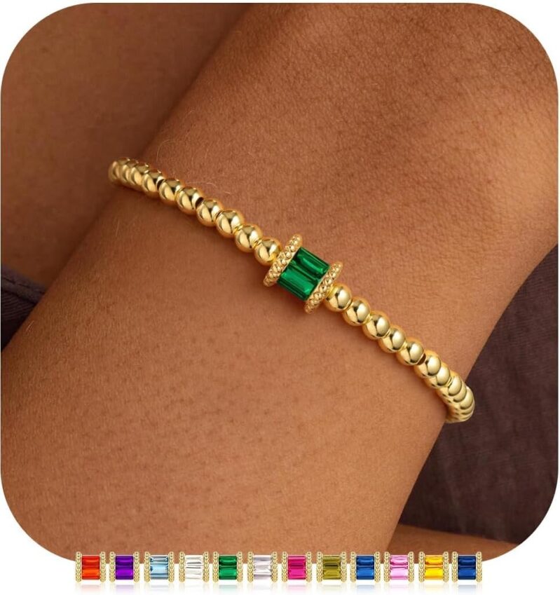 Affordable Gold Beaded Bracelets with Birthstone - Limited Time Offer