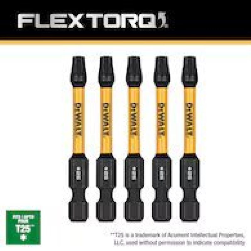 DEWALT FlexTorq 1/4-in x 2-in Torx Impact Driver Bit - High Performance