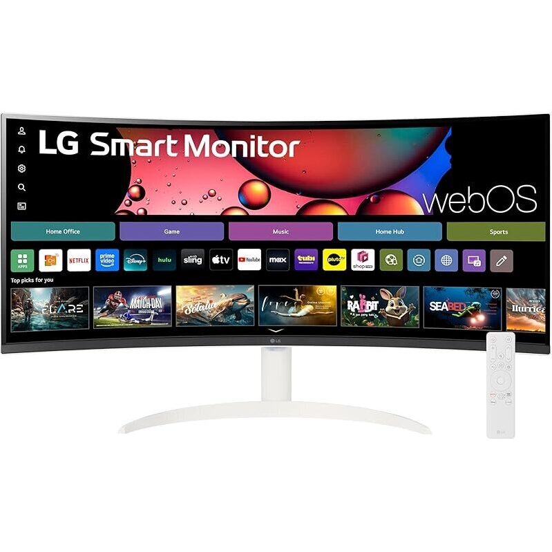 LG 34SR60QC-W: 34-inch WQHD Curved Smart Monitor - Perfect for Work and Play