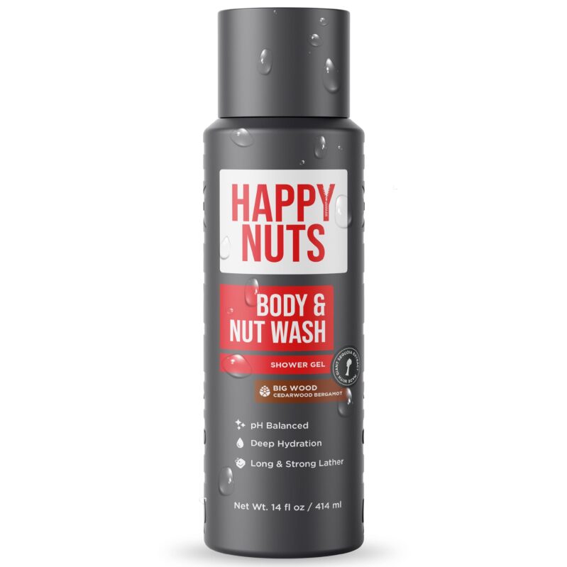 Happy Nuts Big Wood Body and Nut Wash: 14oz Moisturizing Shower Gel