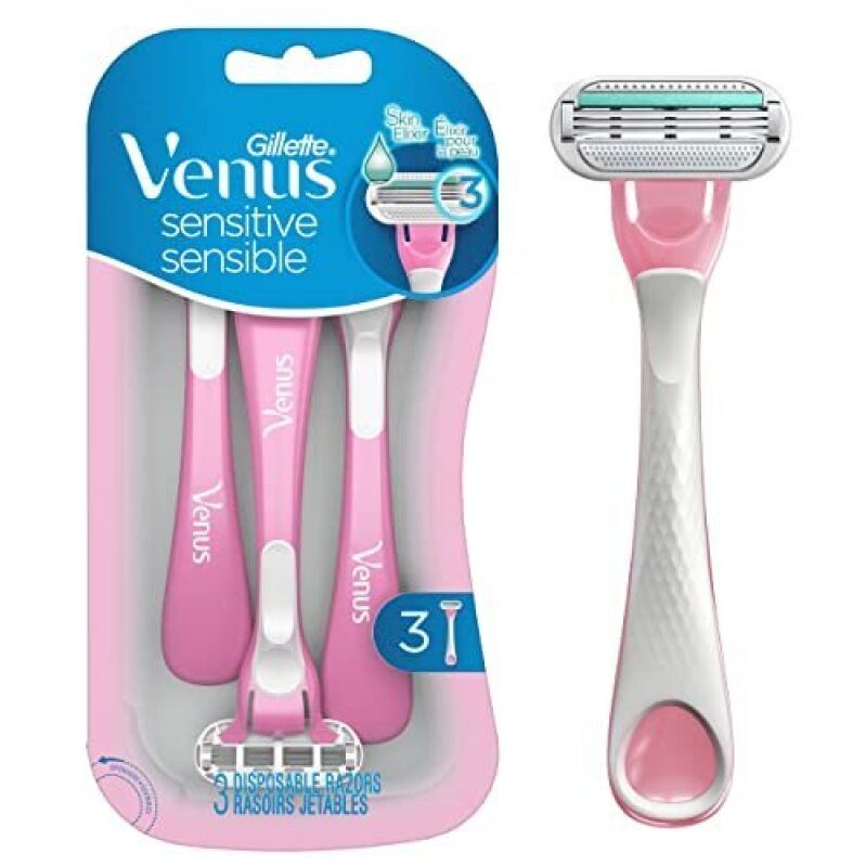 Gillette Venus Women's 3-Blade Disposable Razors - 3 Pack, Sensitive Skin Safe, Now Only $4.86 with Coupon