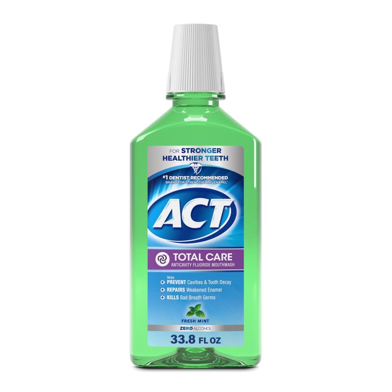 ACT Total Care Zero Alcohol Anticavity Fluoride Mouthwash 33.8oz