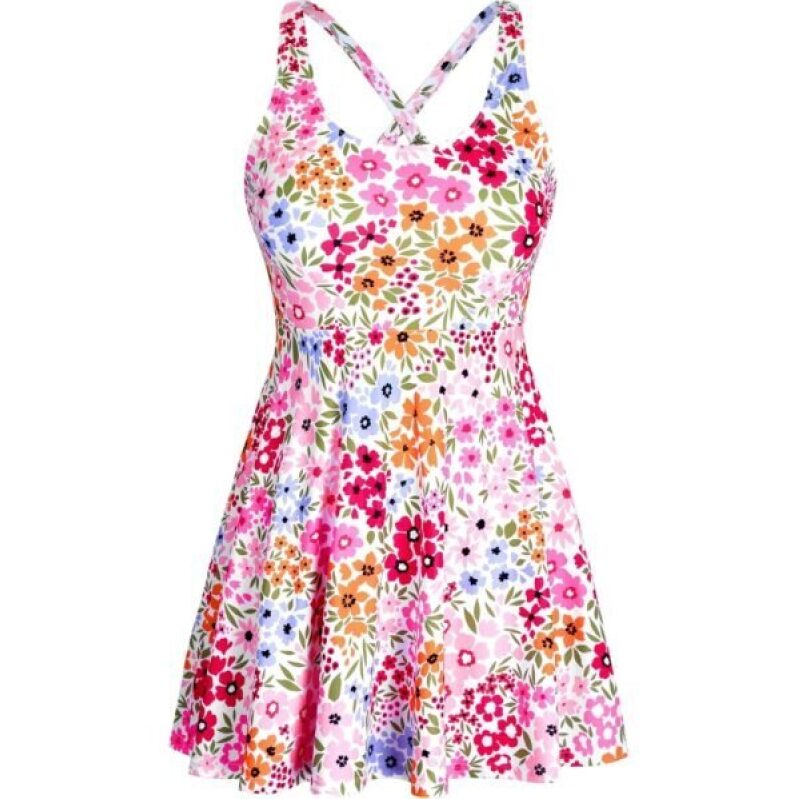 HUAKARY One Piece Swimsuit Women Tummy Control Floral Swim Dresses -50% Off