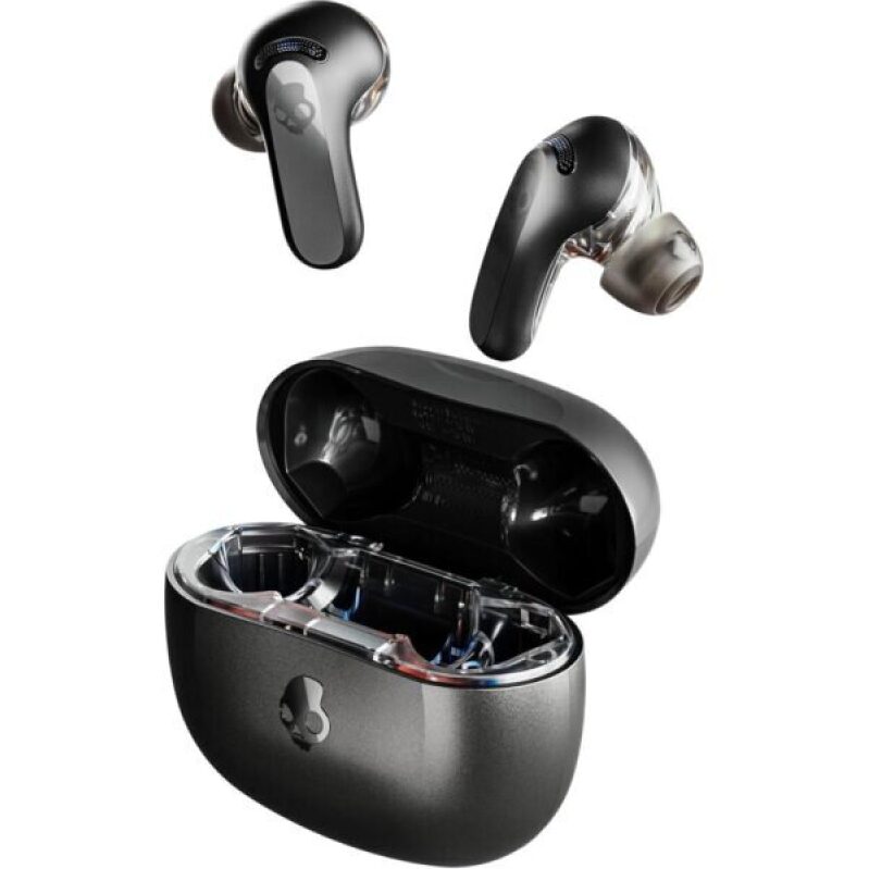 Skullcandy Rail ANC Wireless Earbuds: Up to 38 Hours Battery Life, Active Noise Cancelling, Customizable via Skull-iQ App