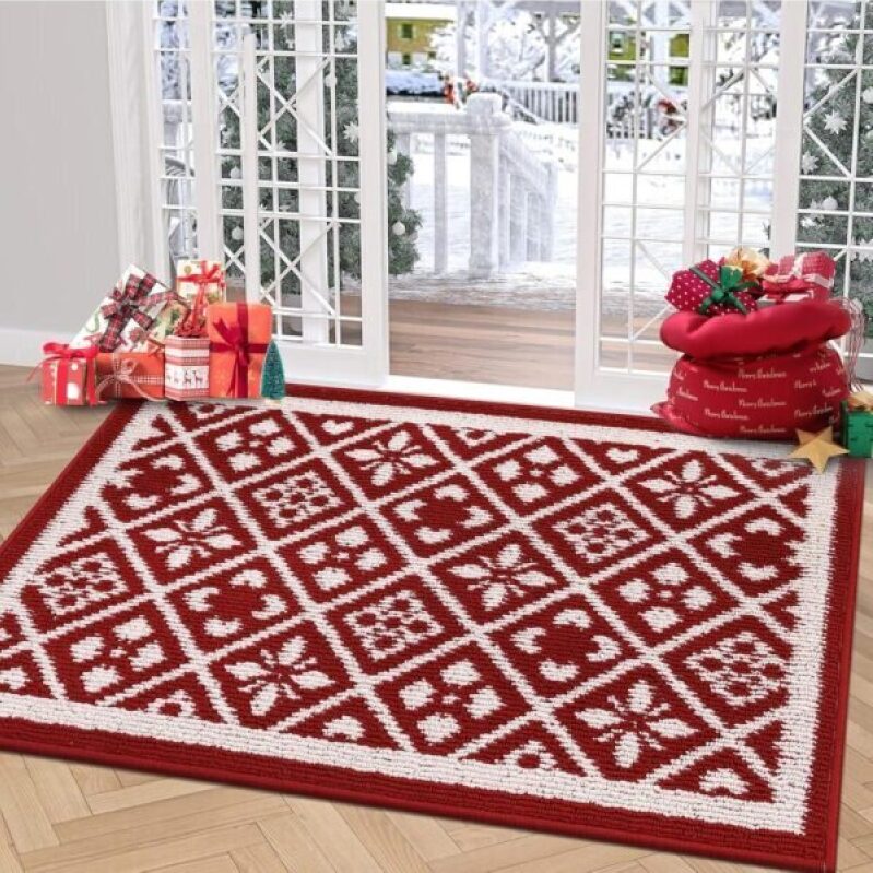Festive Christmas Entrance Door Mat - Durable & Absorbent Dog Mat for Kitchen