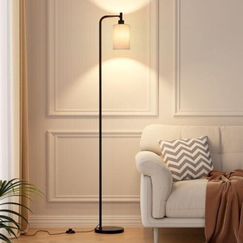 Modern LED Floor Lamp with Linen Shade - 62% Discount