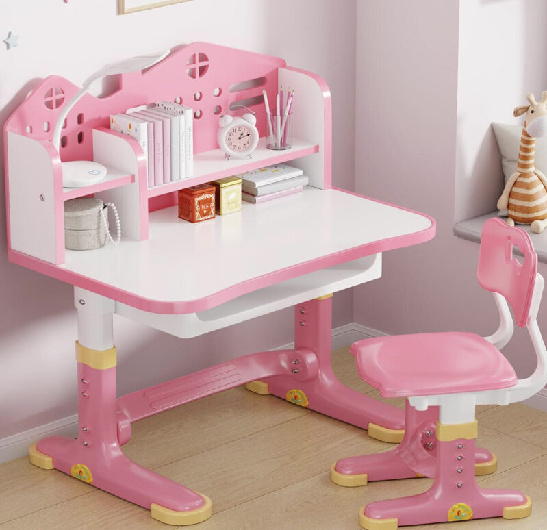Adjustable Children's Desk and Chair Set - Premium MDF and Steel Construction