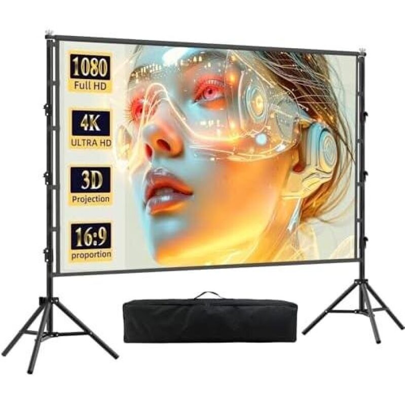 Portable 120-Inch 4K Ultra HD Outdoor Projector Screen - 50% Discount