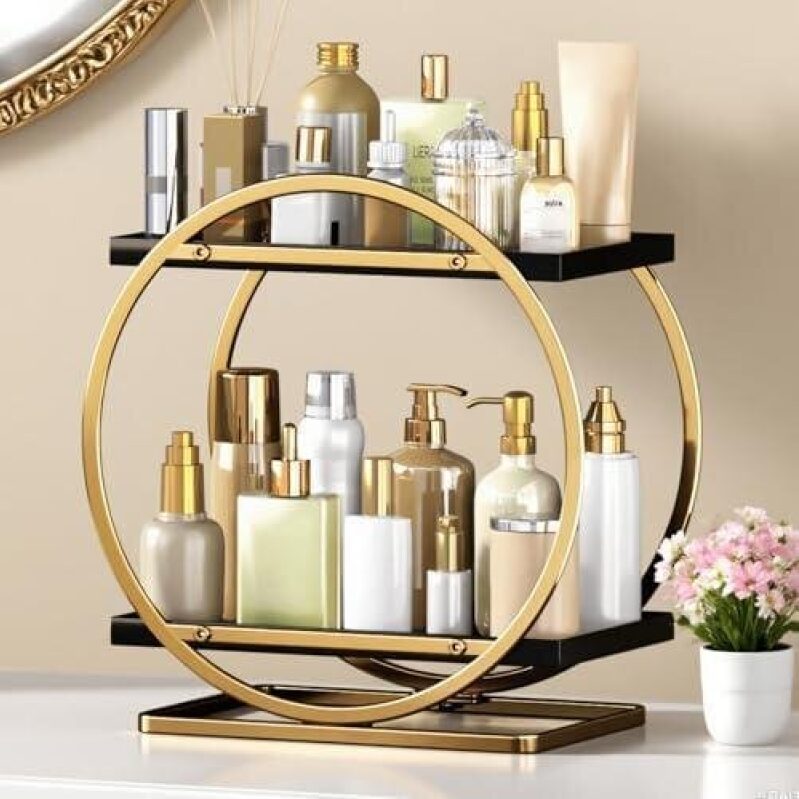 Elegant Dual-Tier Makeup Organizer - 56% Discount