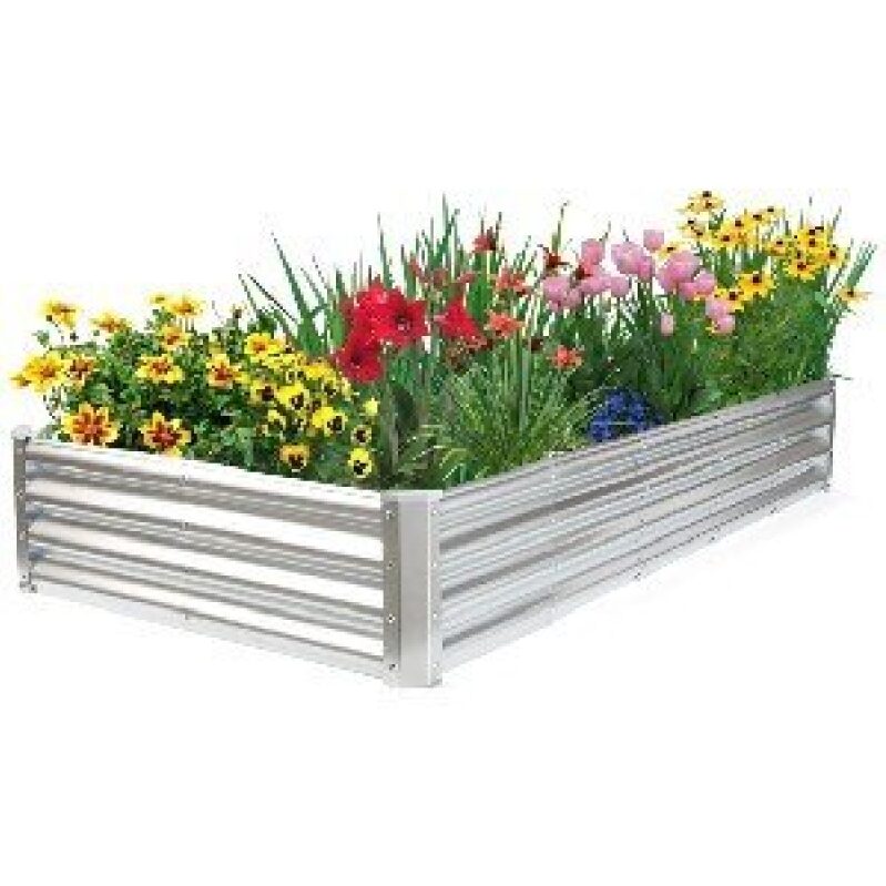Zinc-Coated Elevated Garden Bed for Flourishing Plants
