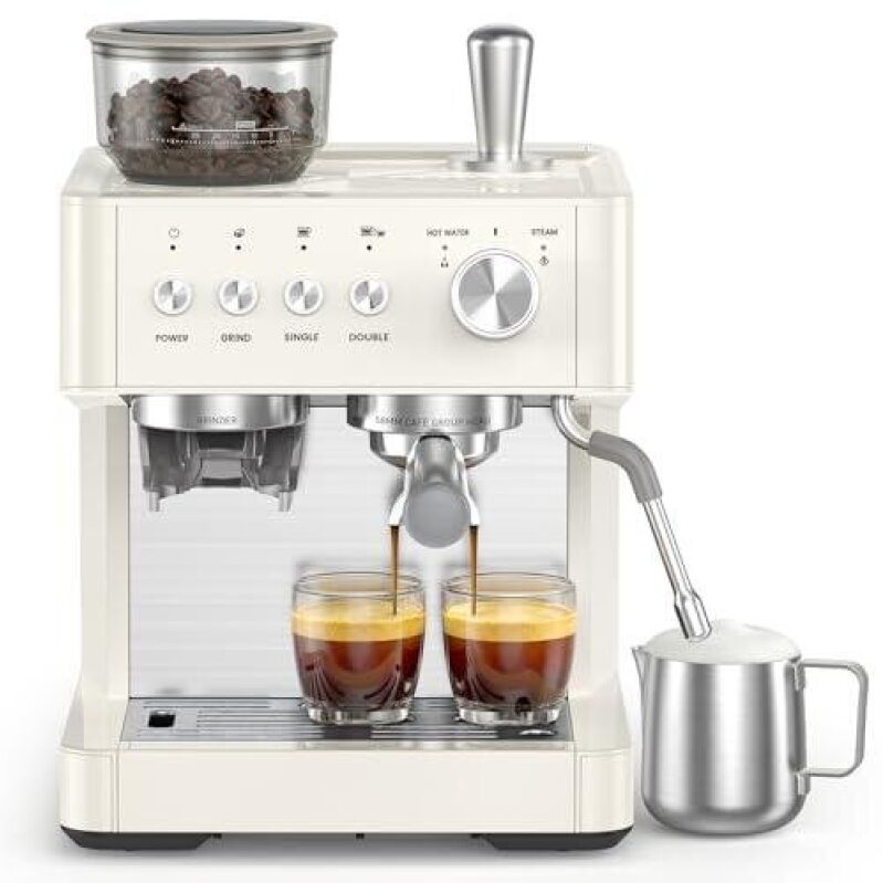 Upgraded Home Espresso Machine with Grinder - 15 Bar/58mm - 42% Discount