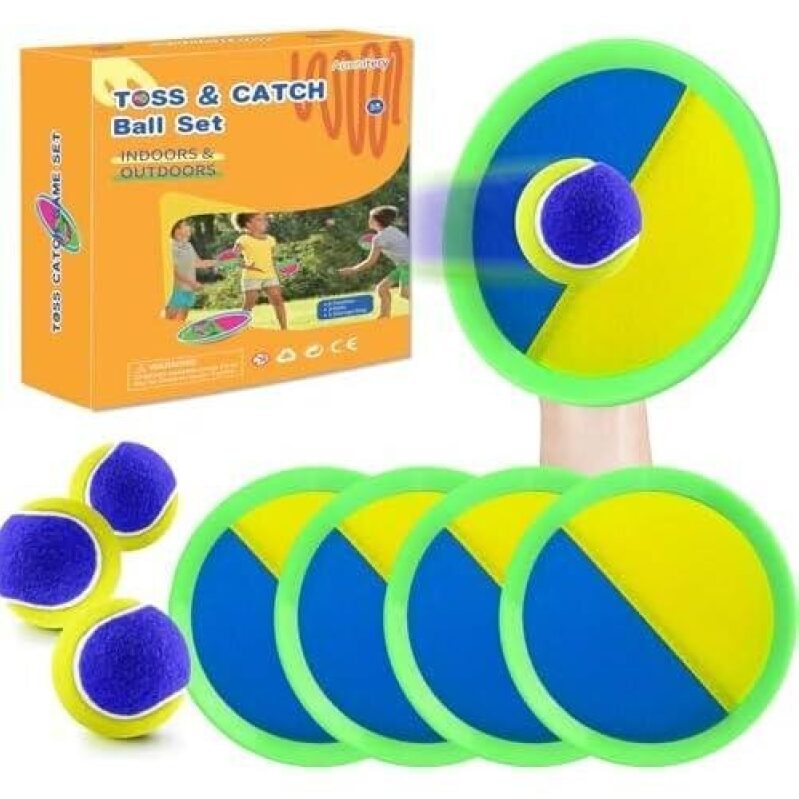Outdoor Toss & Catch Ball Set - 4 Paddles & 3 Balls - 50% OFF