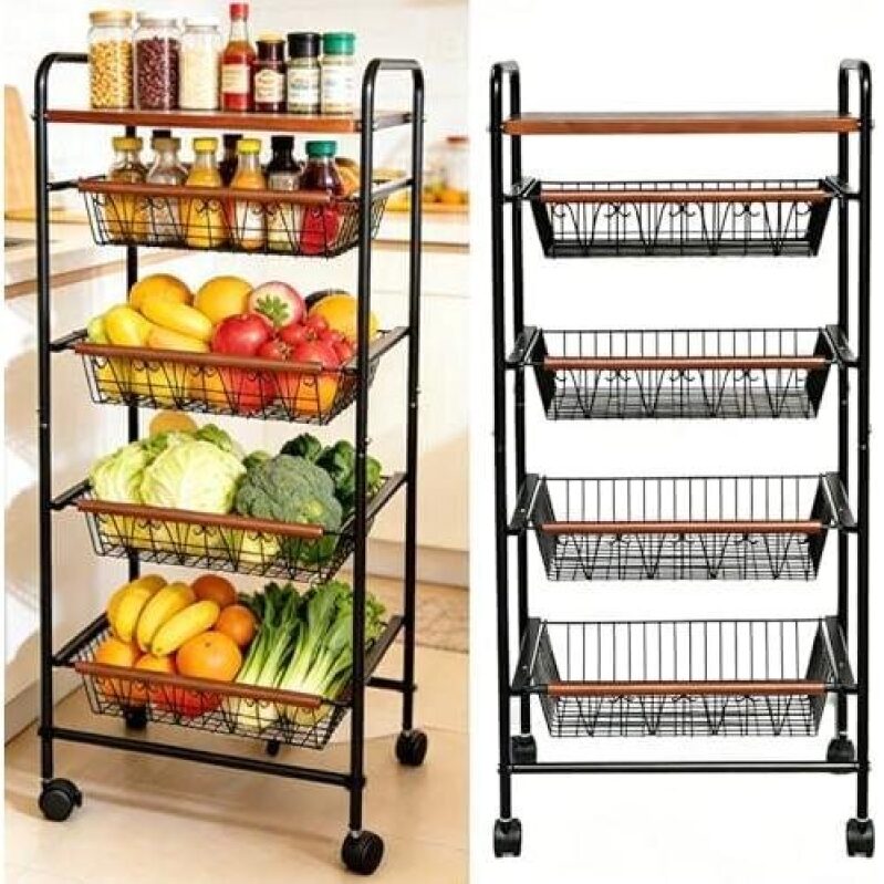 5-Tier Metal Rolling Storage Cart with 50% Discount
