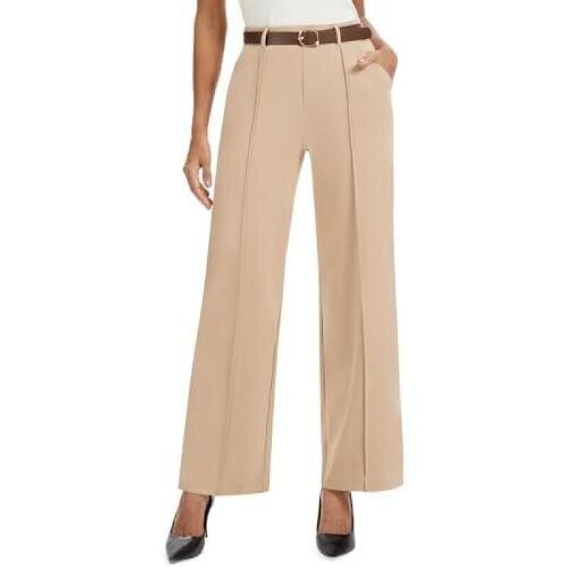 60% Off Women's Wide-Leg Trousers with Pockets - High Elasticity and Stylish Design