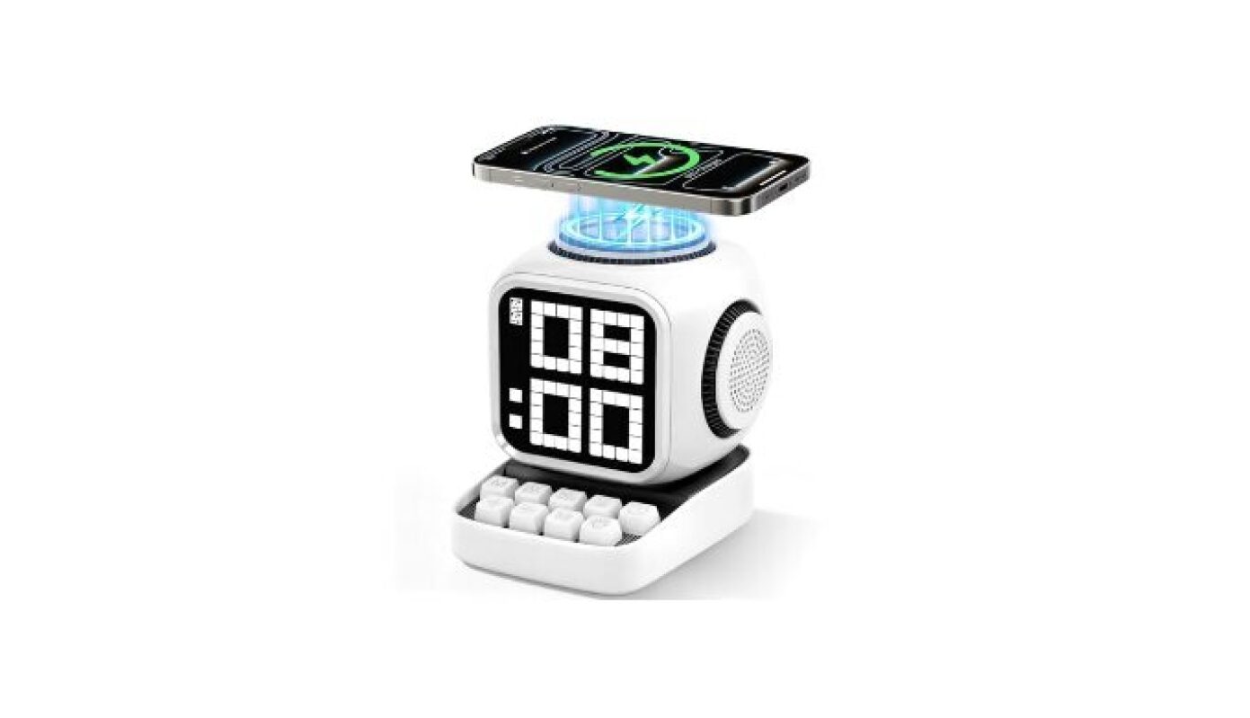 Smart Bluetooth Speaker with Wireless Charger - Tiffhome Digital Alarm Clocks for Bedrooms