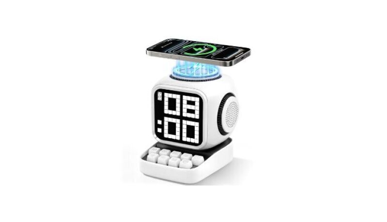 Smart Bluetooth Speaker with Wireless Charger - Tiffhome Digital Alarm Clocks for Bedrooms