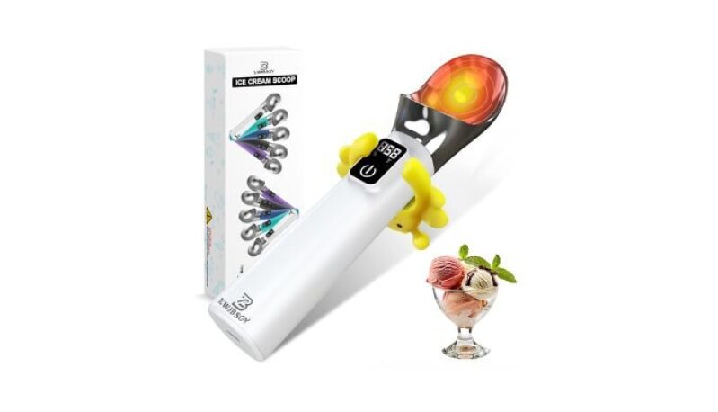 Electric Heated Ice Cream Scoop with ON/OFF and LED Display - Efficient Scooping Made Easy