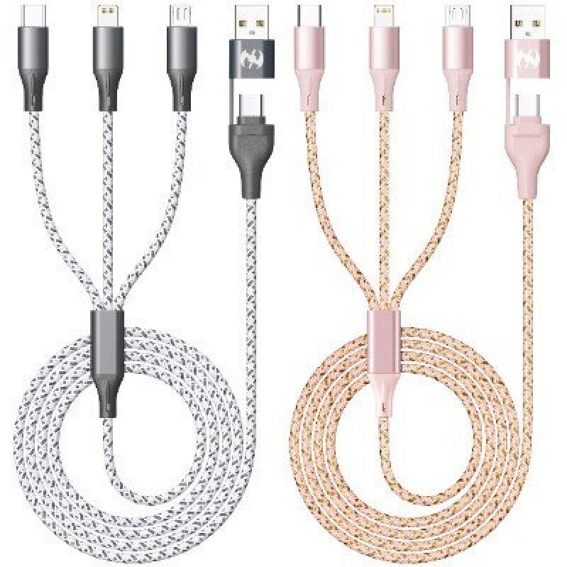 IDISON 3-in-1 Multi-Functional Charging Cables - 2 Pack