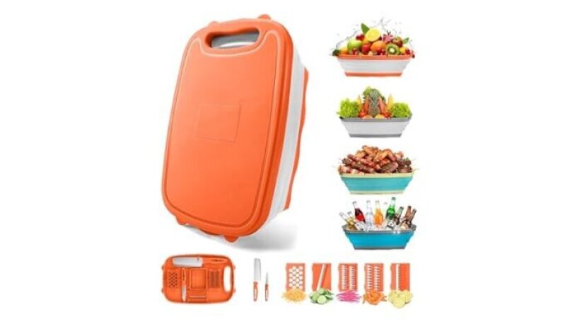 Portable Camping Cutting Board with Knife Set - Perfect for Outdoor Cooking