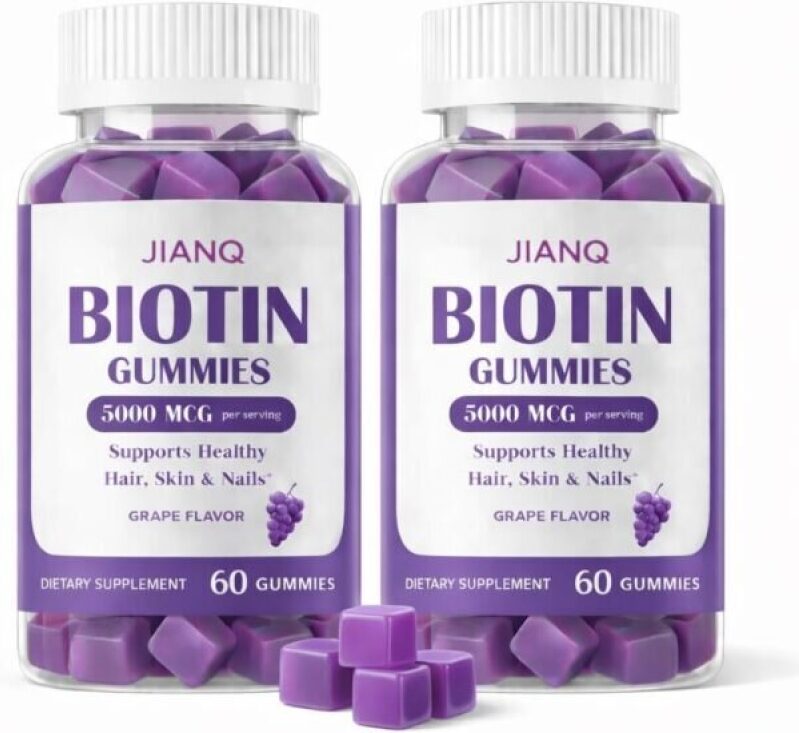 JIANQ Biotin Gummies - High Potency 5000 mcg Biotin for Hair, Skin & Nails