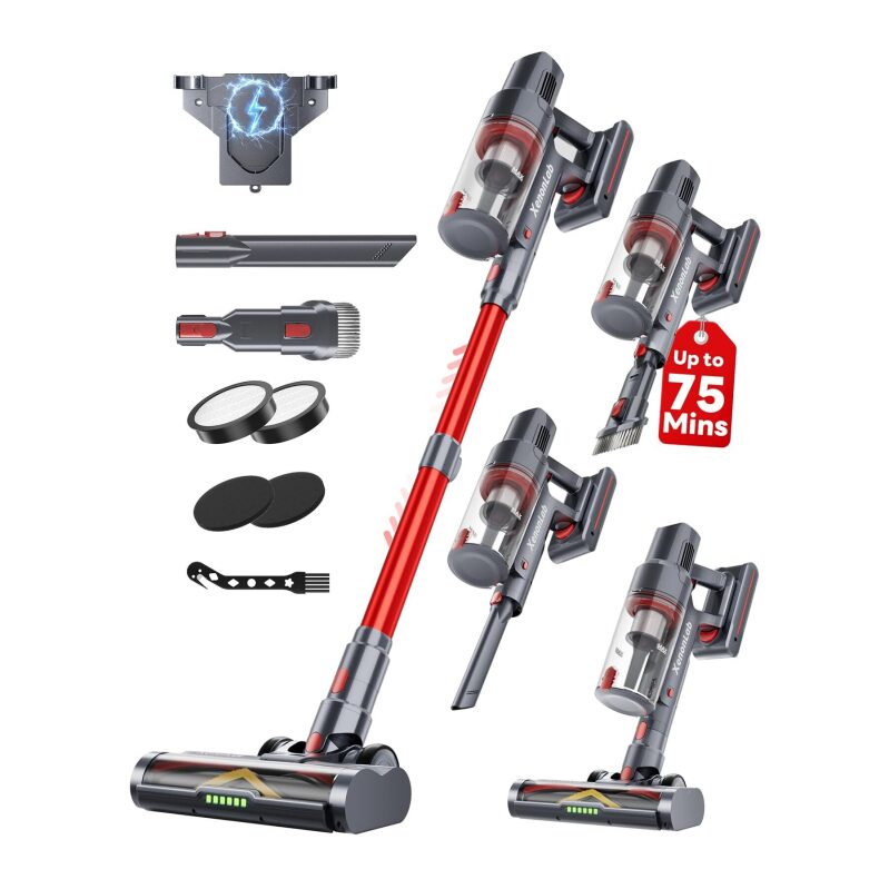 XenonLab Cordless Vacuum Cleaner with 75Mins Battery Life and 55KPa Suction