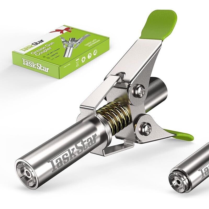 TaskStar 12000 PSI Grease Gun Coupler: Reliable High-Pressure Greasing Tool