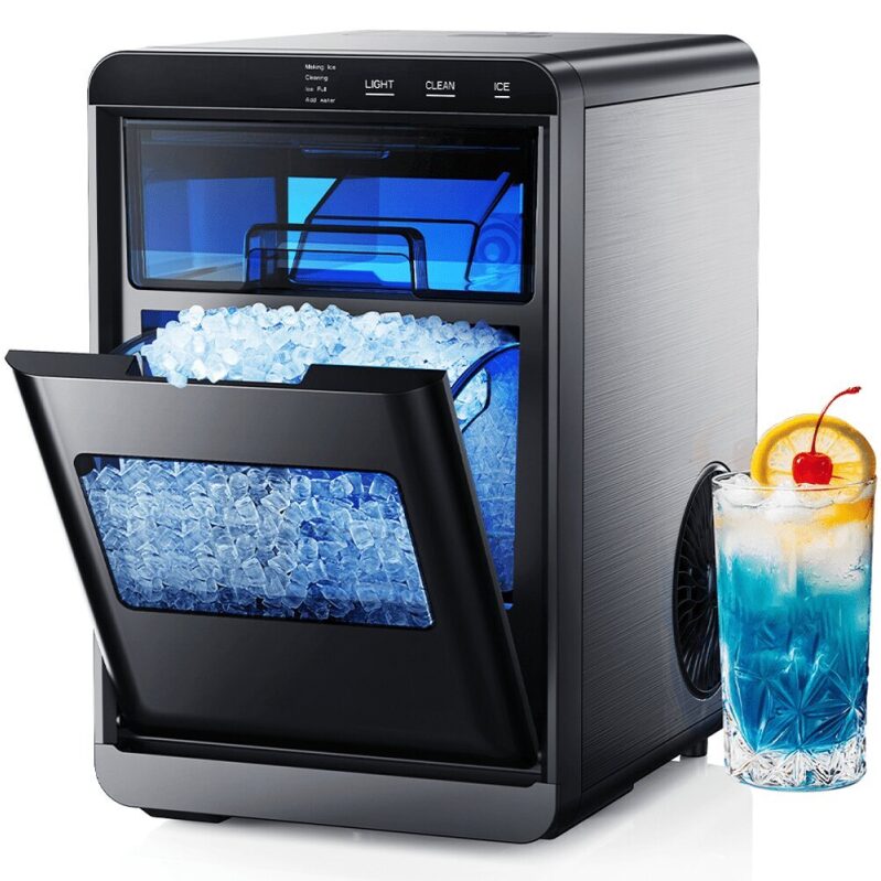 Simzlife Countertop Ice Maker: Rapid Nugget Ice Production