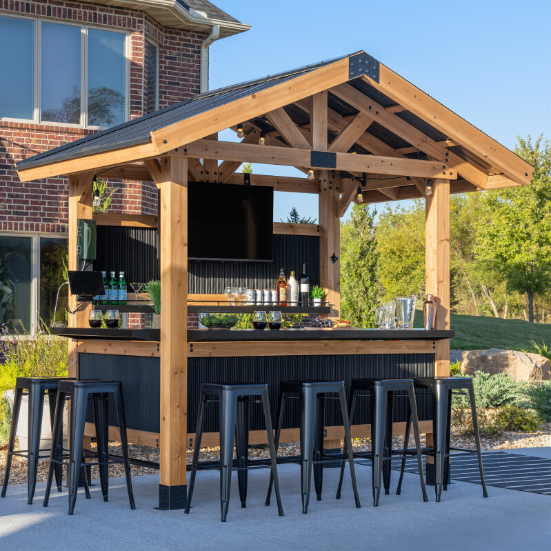Palisade 9ft x 6ft Cedar Wood Outdoor Bar - Ultimate Outdoor Entertainment