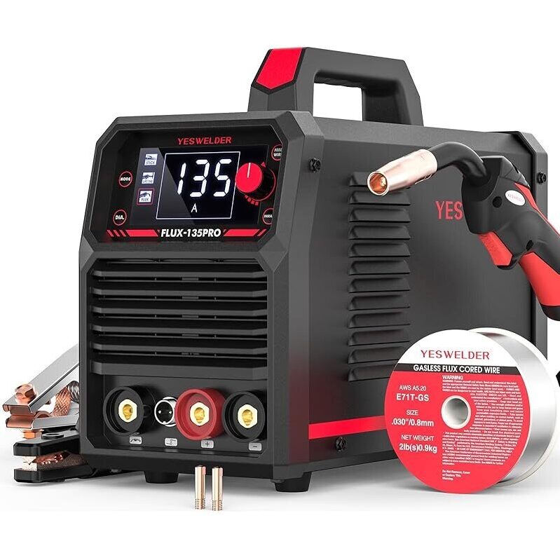 YESWELDER 135A MIG Welder 110V Flux Core - Multi-Process, High-Quality, Budget-Friendly