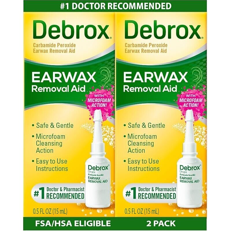 Debrox Ear Wax Removal Drops 2-Pack - Safe & Gentle Ear Care